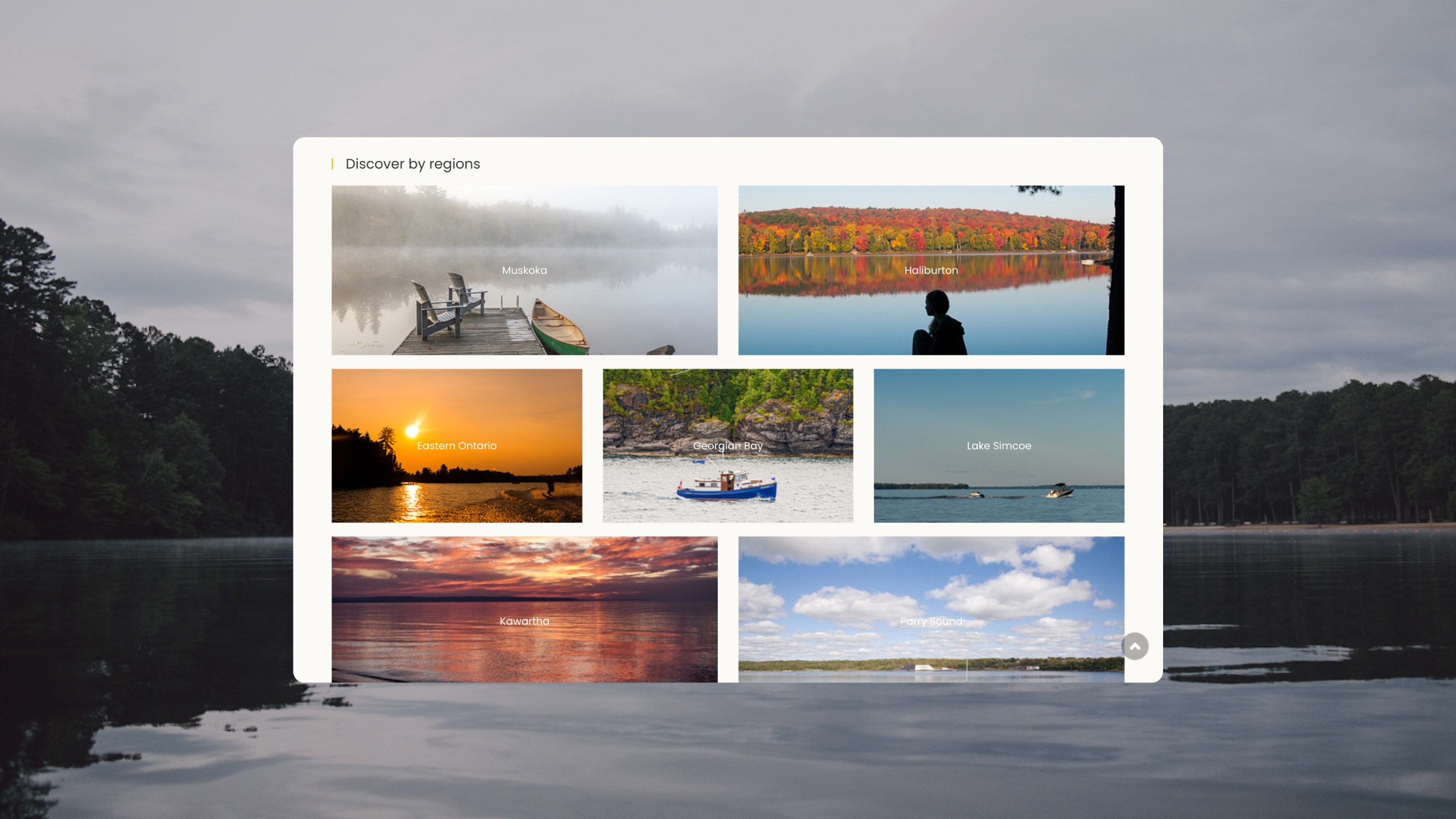 Region-based navigation on CottageRental.com showcasing improved content structure and user access enabled through development enhancements.