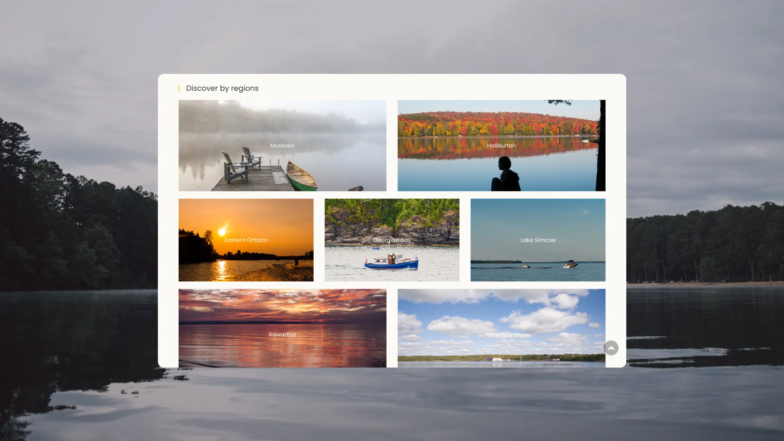 Region-based navigation on CottageRental.com showcasing improved content structure and user access enabled through development enhancements.